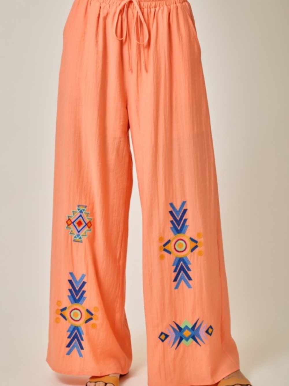 "The Piper" Embroidered Wide Leg Lounge Pants